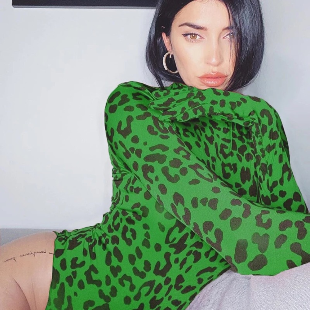 High fashion bodysuit - animal print bodysuit